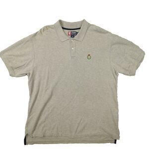Chaps Ralph Lauren Vintage Light Grey Short‎ Sleeve Crested Logo Polo size XXL